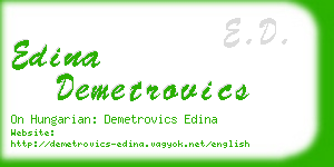 edina demetrovics business card